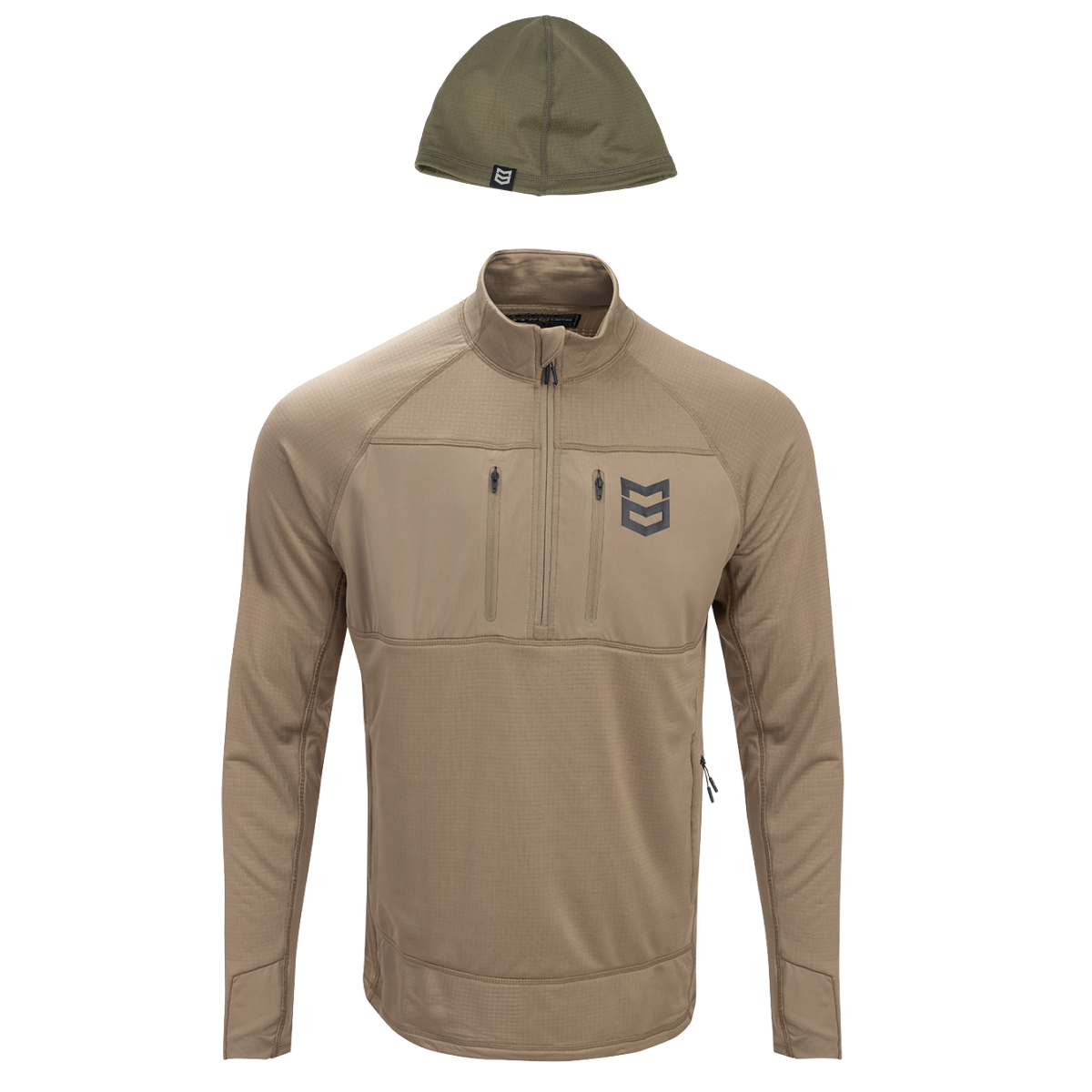 GEO Grid Fleece 1/4 Zip With Beanie