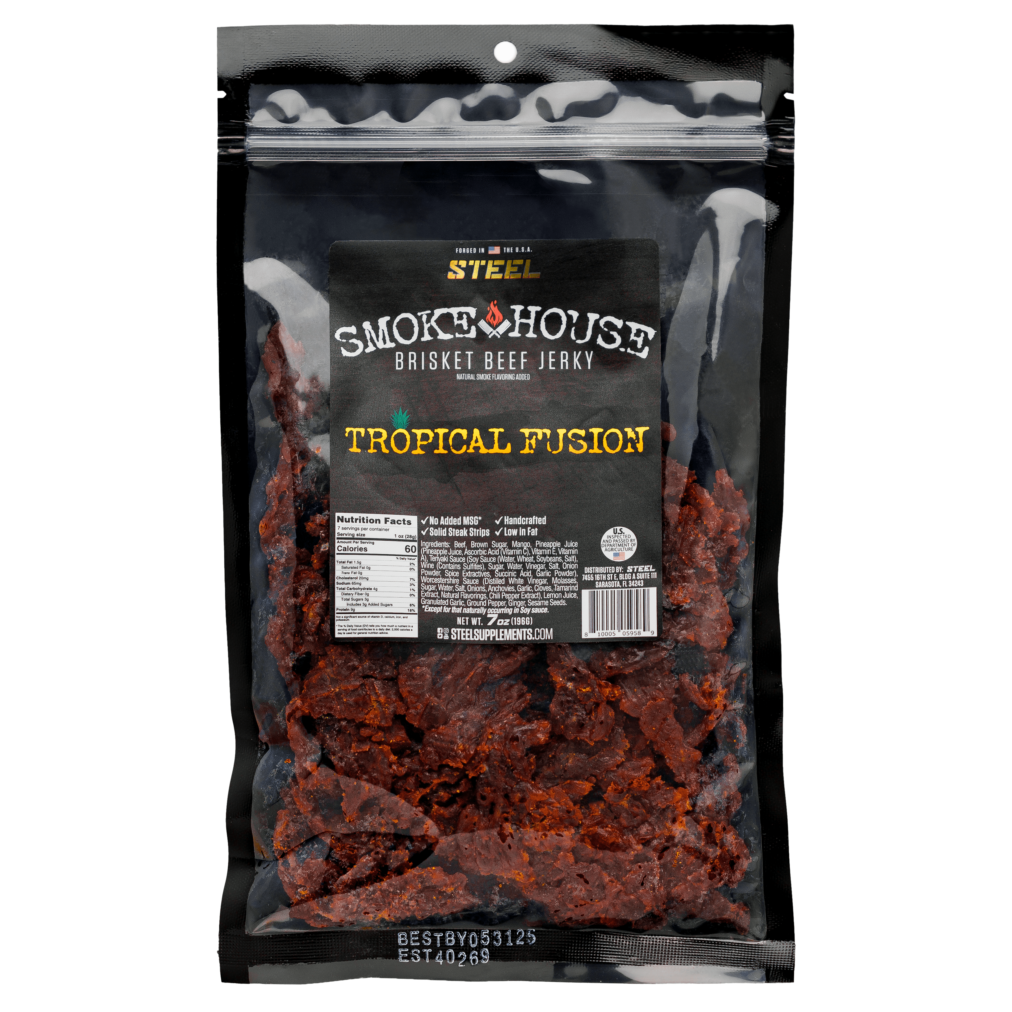 7 oz. Steel Smokehouse Brisket Beef Jerky 8 7 oz. Steel Smokehouse Brisket Beef Jerky