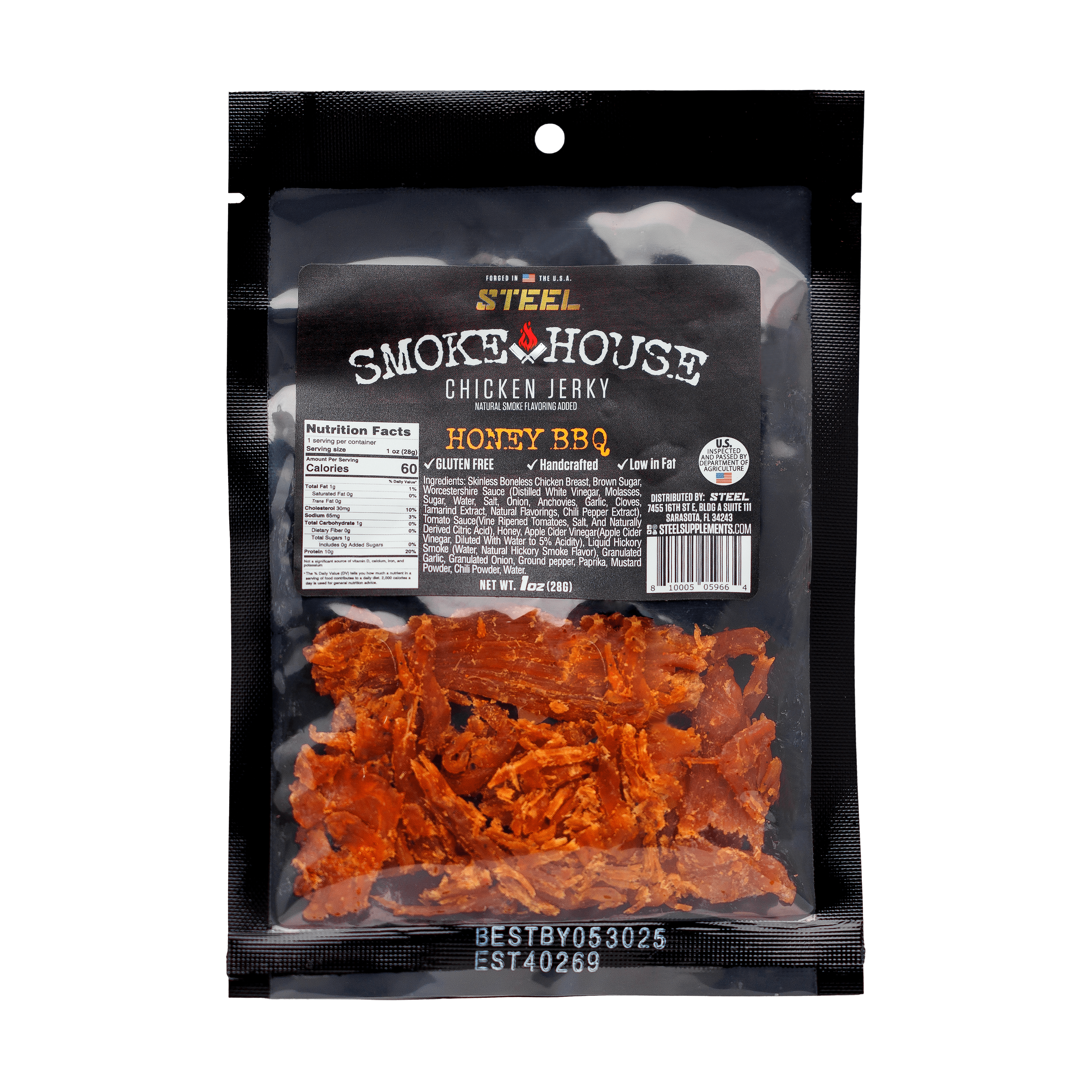 1 oz. Steel Smokehouse Chicken Jerky 2 1 oz. Steel Smokehouse Chicken Jerky