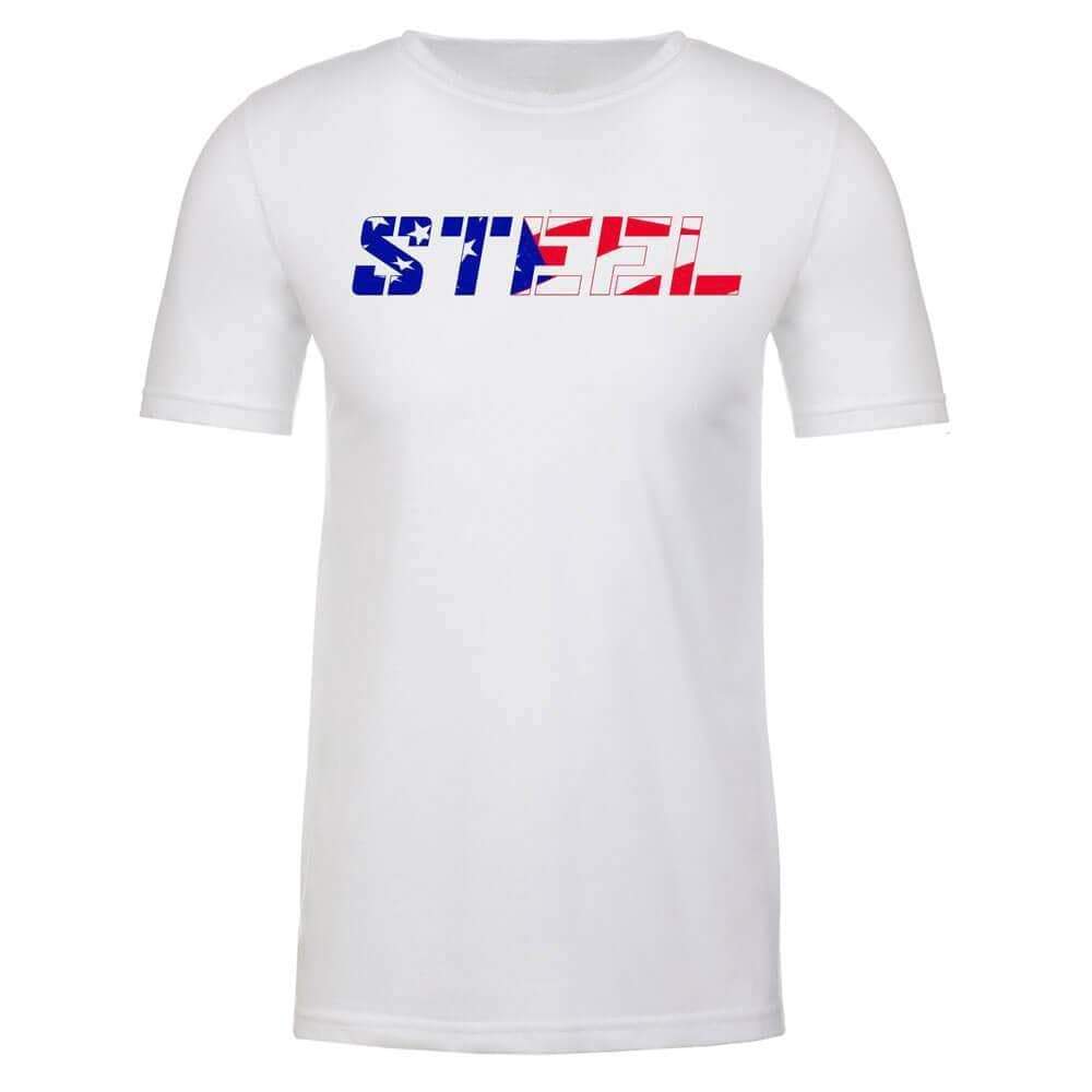 STEEL USA Flag White Performance T-Shirt