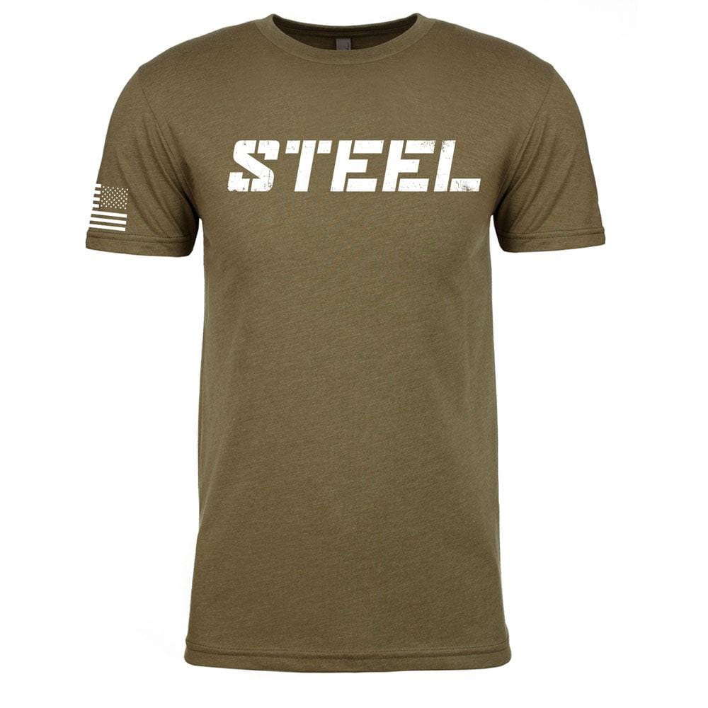 STEEL Military Green w/ Stars & Stripes Performance T-Shirt 1 STEEL Military Green w/ Stars & Stripes Performance T-Shirt