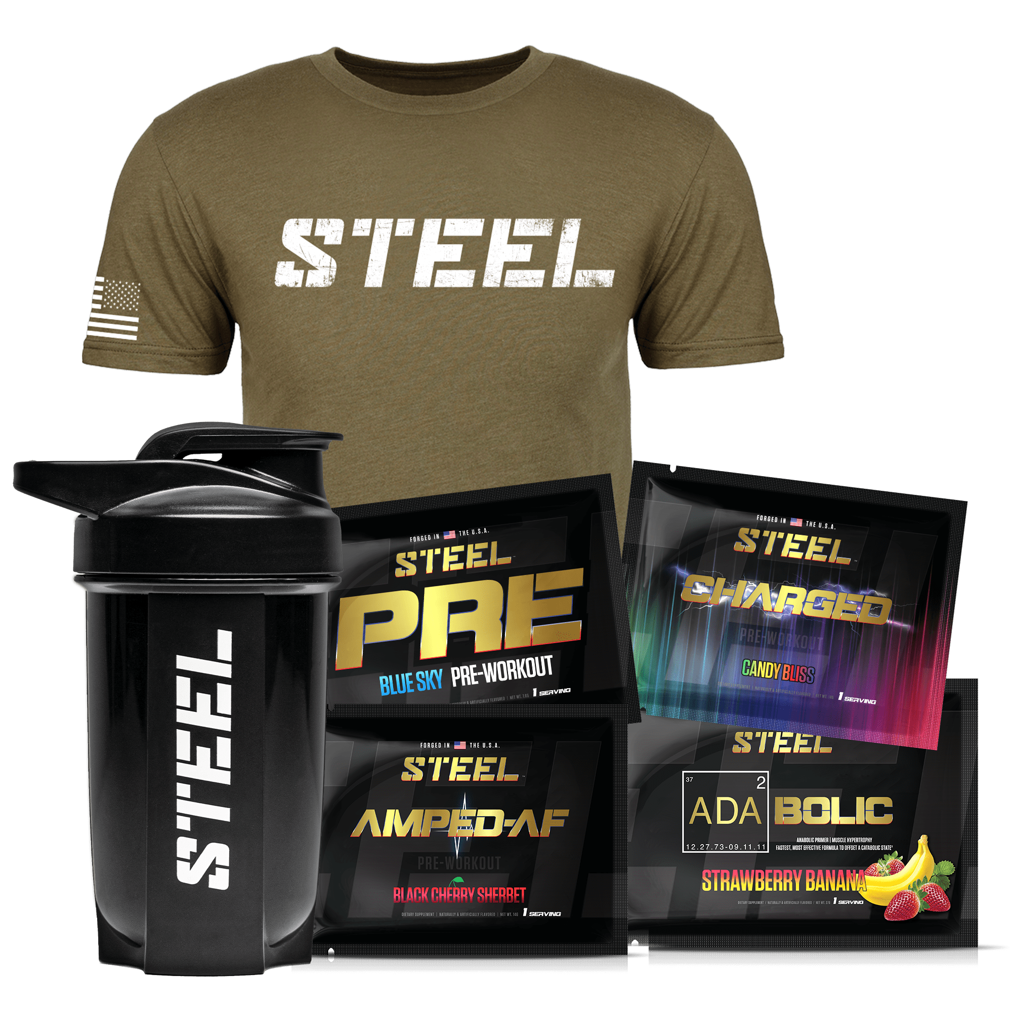 Pre-Workout Bundle 1 Extra Small / Military Green with White