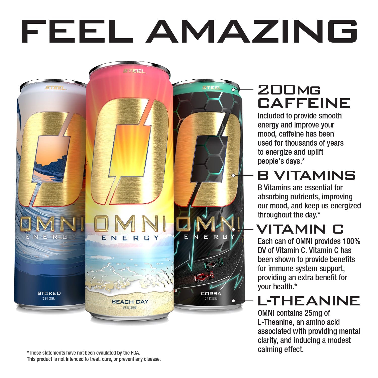 Omni Energy Drink Bundle - 1 Can of Each Flavor 6 Omni Energy Drink Bundle - 1 Can of Each Flavor